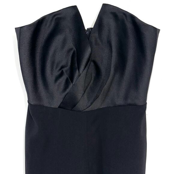 Jay Godfrey Black Strapless Pleated Satin Jumpsuit Size 6 - Picture 6 of 15
